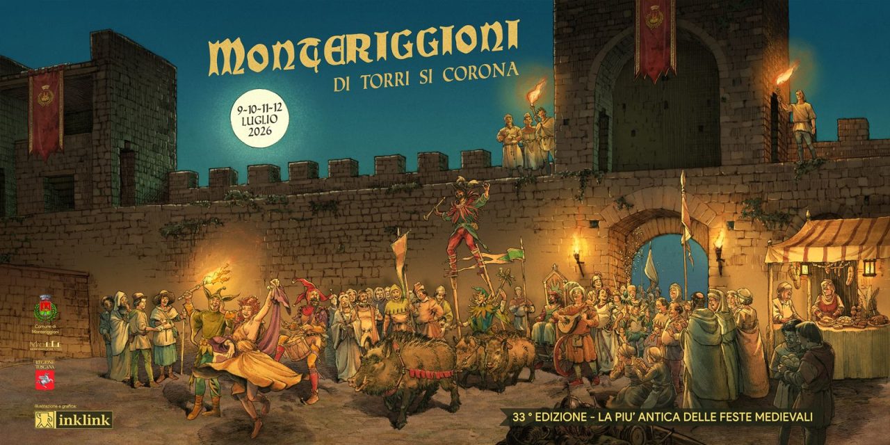 Svelato il manifesto firmato da Simone Boni della XXXIII edizione di “Monteriggioni di torri si corona”. Presentato anche il programma della Festa.