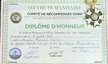 A Roma conferito all’Avvocato Francesco Miraglia il “Diplôme d’Honneur” dell’Œuvre Humanitaire OHMP